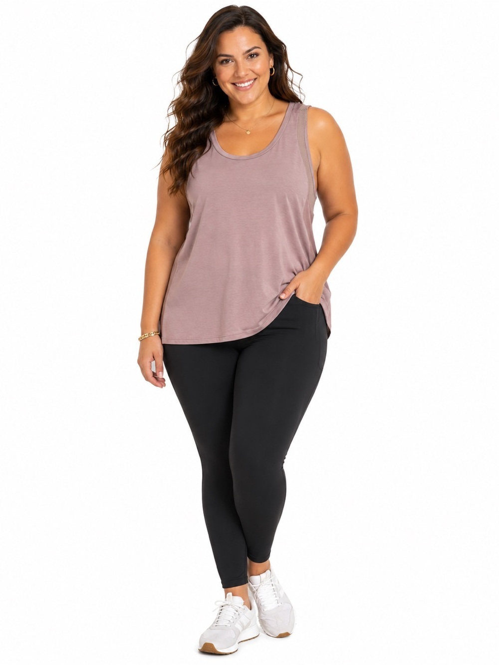 Old Navy Active Size XXL Blush Pink Mesh Inset Workout Tank Top
